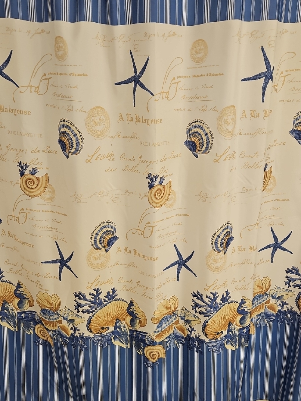 Seashell Shower Curtain And Liner